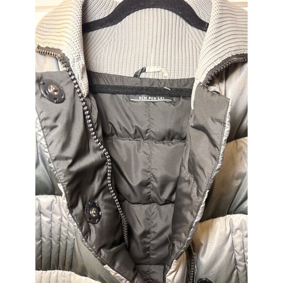 Sem Per Lei Metallic Ombré Puffer Jacket - Size 6-8 - Picture 2 of 8